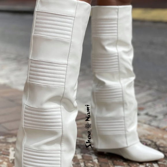 Azela Wang White Boots New 🆕 - Picture 3 of 8